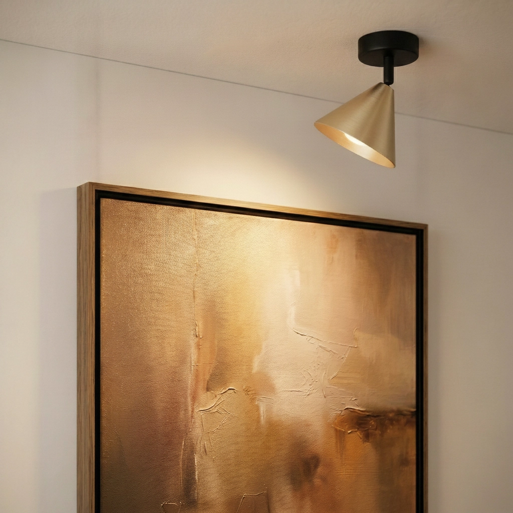 Deckenlampe Conico schwarz mit gold