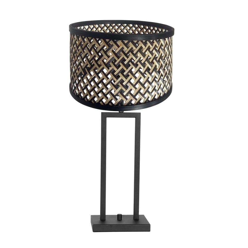 Tischlampe Stang schwarz mit Bambus