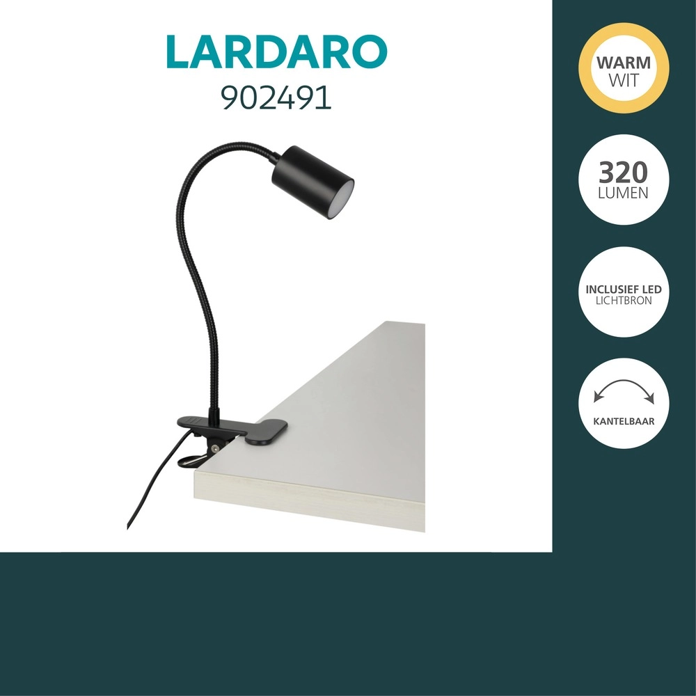 Klemmlampe Lardaro Schwarz Eglo 9008606389261