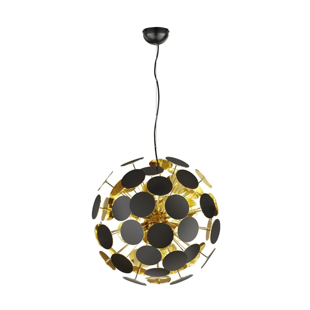 Pendelleuchte Discalgo 54 cm schwarz mit gold Trio 4017807330953