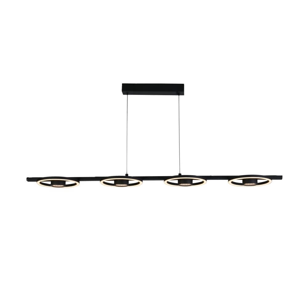 4-flammige moderne Pendelleuchte Space schwarz
