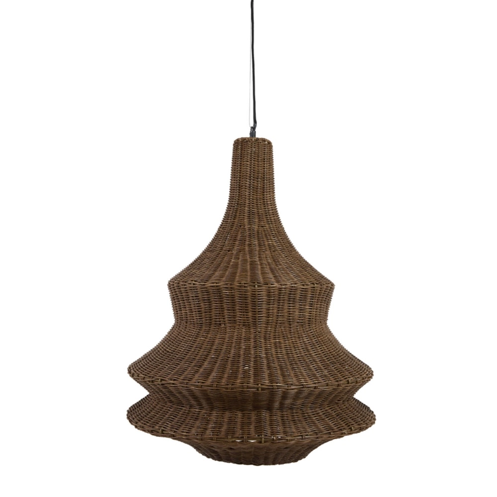 Rattan-Pendellampe Nemzor Ø 52 cm braun