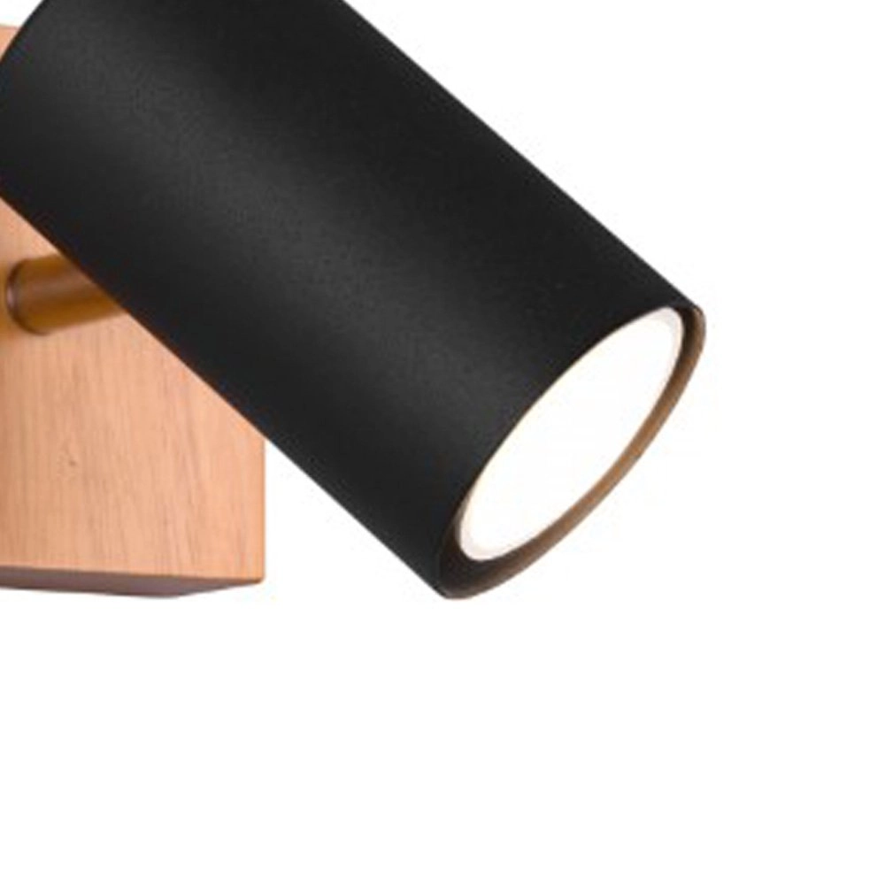 Wandspot Marley schwarz mit holz Trio 4017807487954