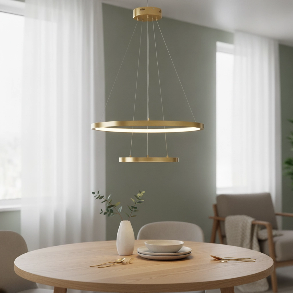 Goldene Pendelleuchte Empatia Design doppelt