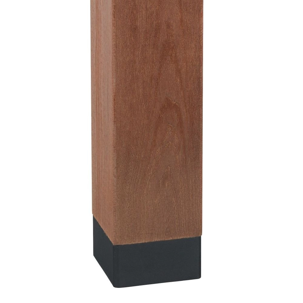 Terrasse Lampe Selham 85 cm schwarz mit Holzbraun Franssen 7042891410660