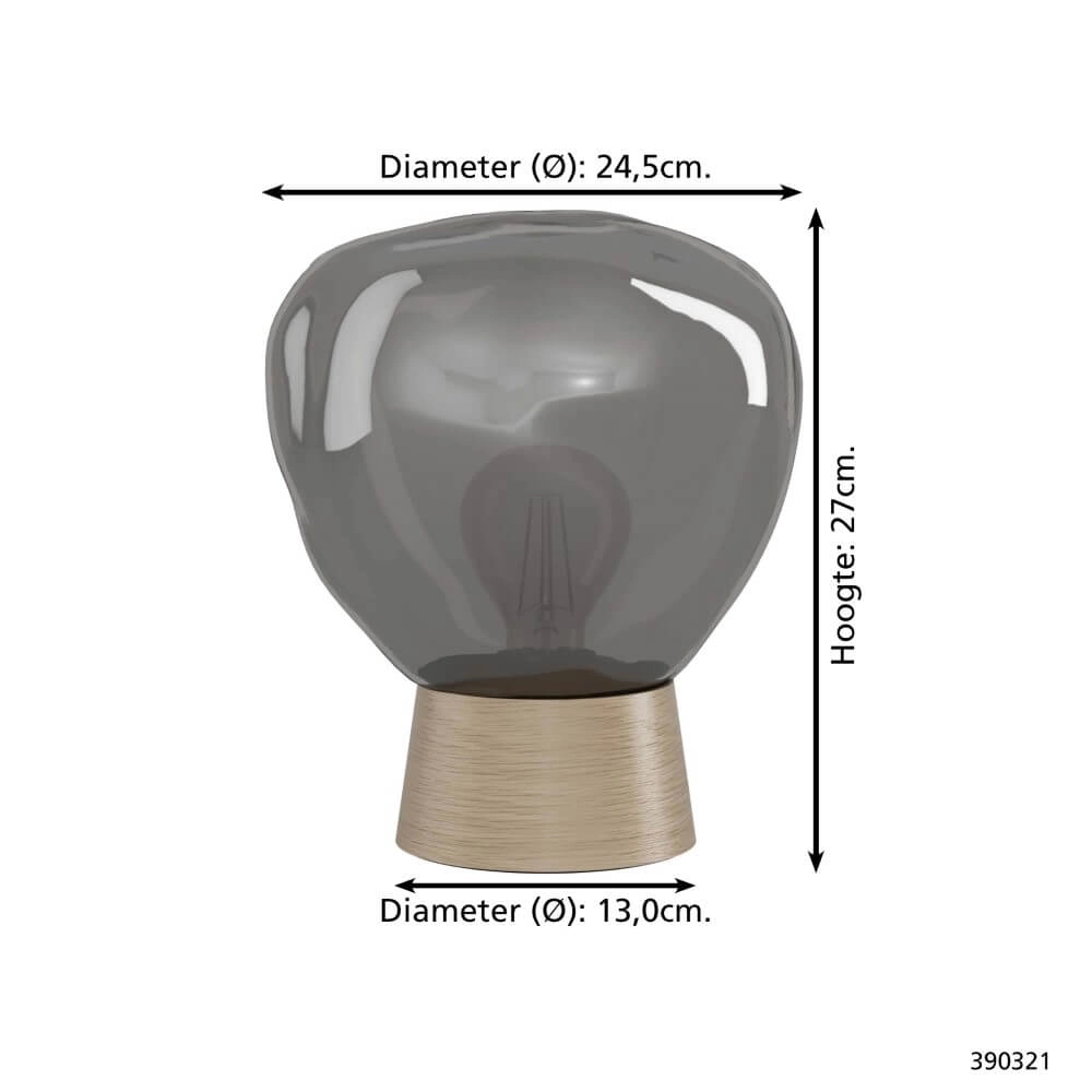 Tischlampe Magacela Holz mit Rauchglas Stars of Light 9008606274512