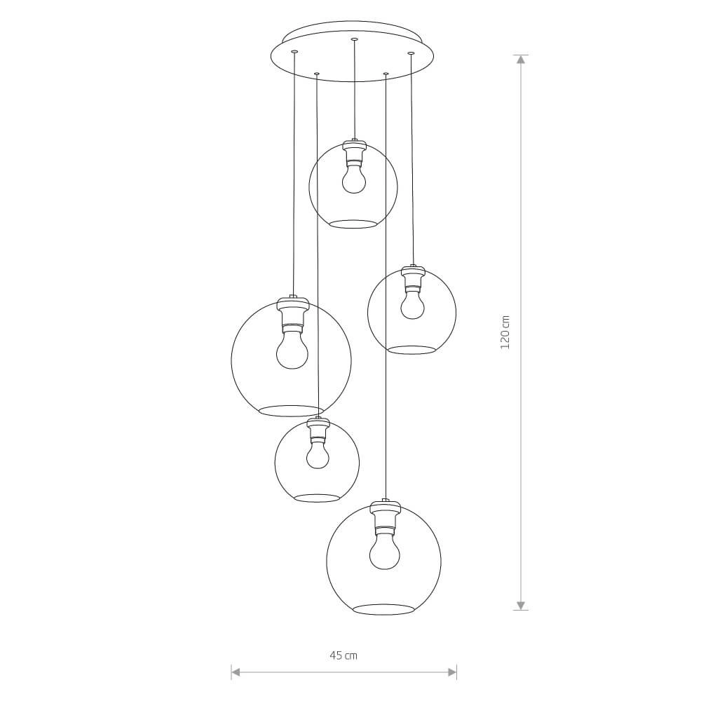 Loft-Hängelampe aus Glas Vetro 5-Licht Lyora 5903139764292