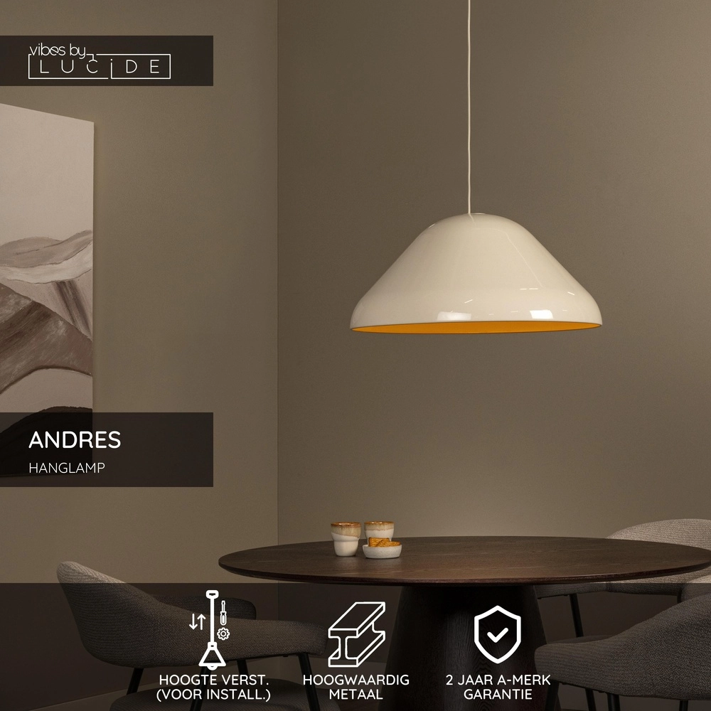 Pendellampe Andres creme Ø 56cm Lucide Vibes 5411212650207