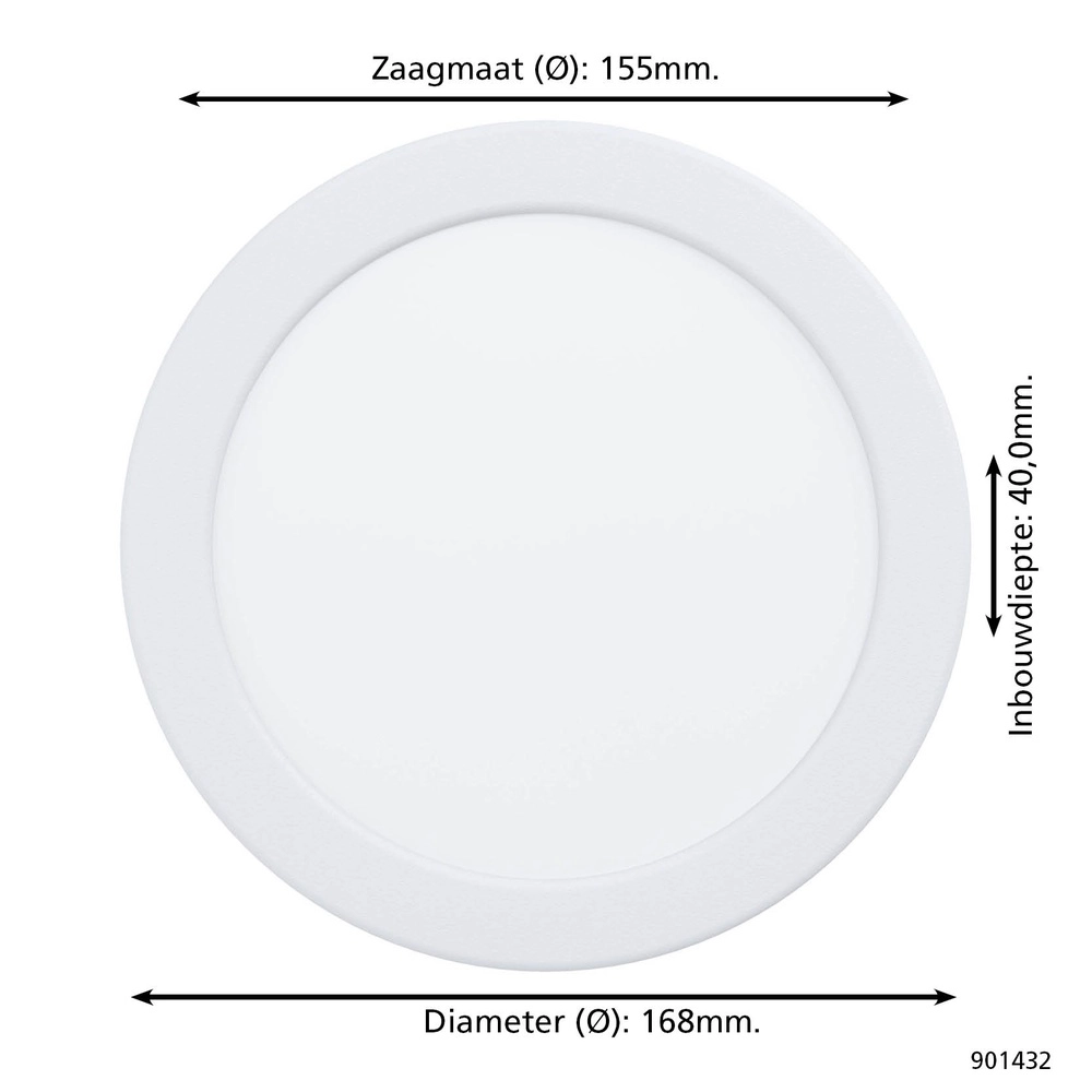 IP44-Einbaulampe Fueva 6-Z Zigbee – weiß – Ø 16,8 cm Eglo 9008606331017