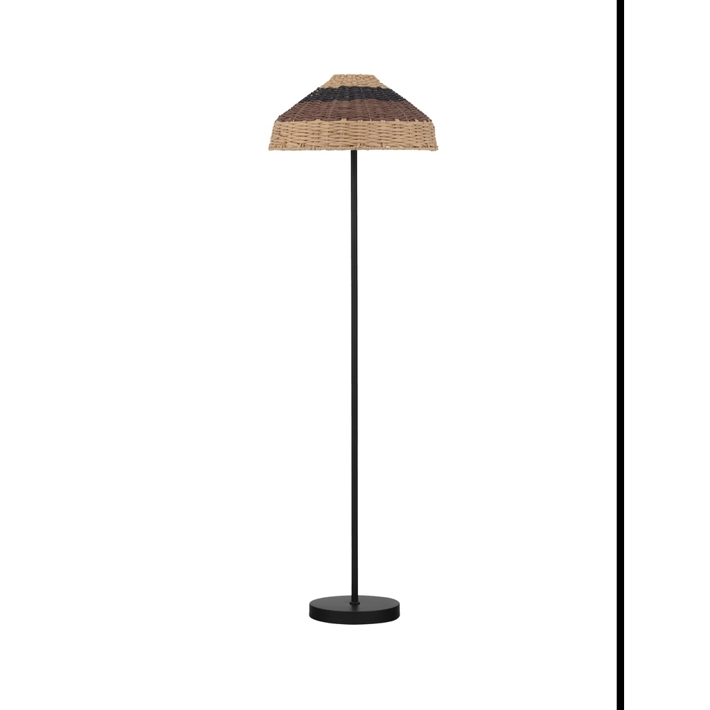 Stehlampe Caro Schwarz und Rattan Lyora 5212017453013