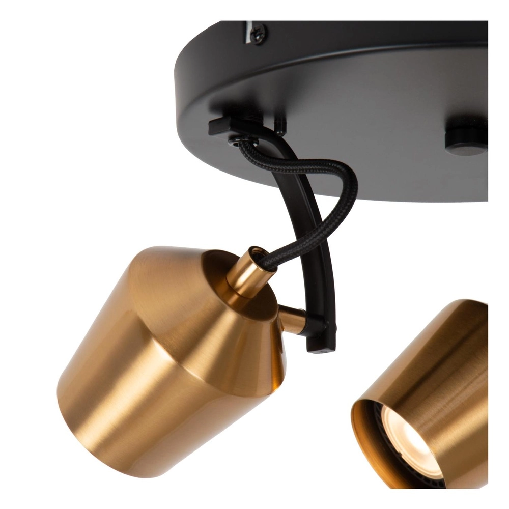 3-Licht Deckenlampe Emile Schwarz mit Gold Lucide 5411212510099