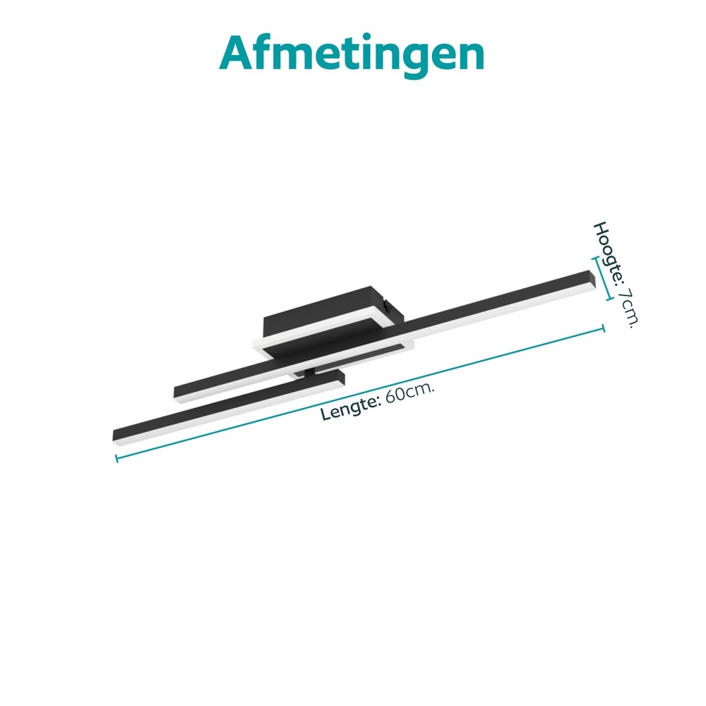Moderne Deckenlampe Nogaredo Schwarz 60cm Eglo 9008606391578