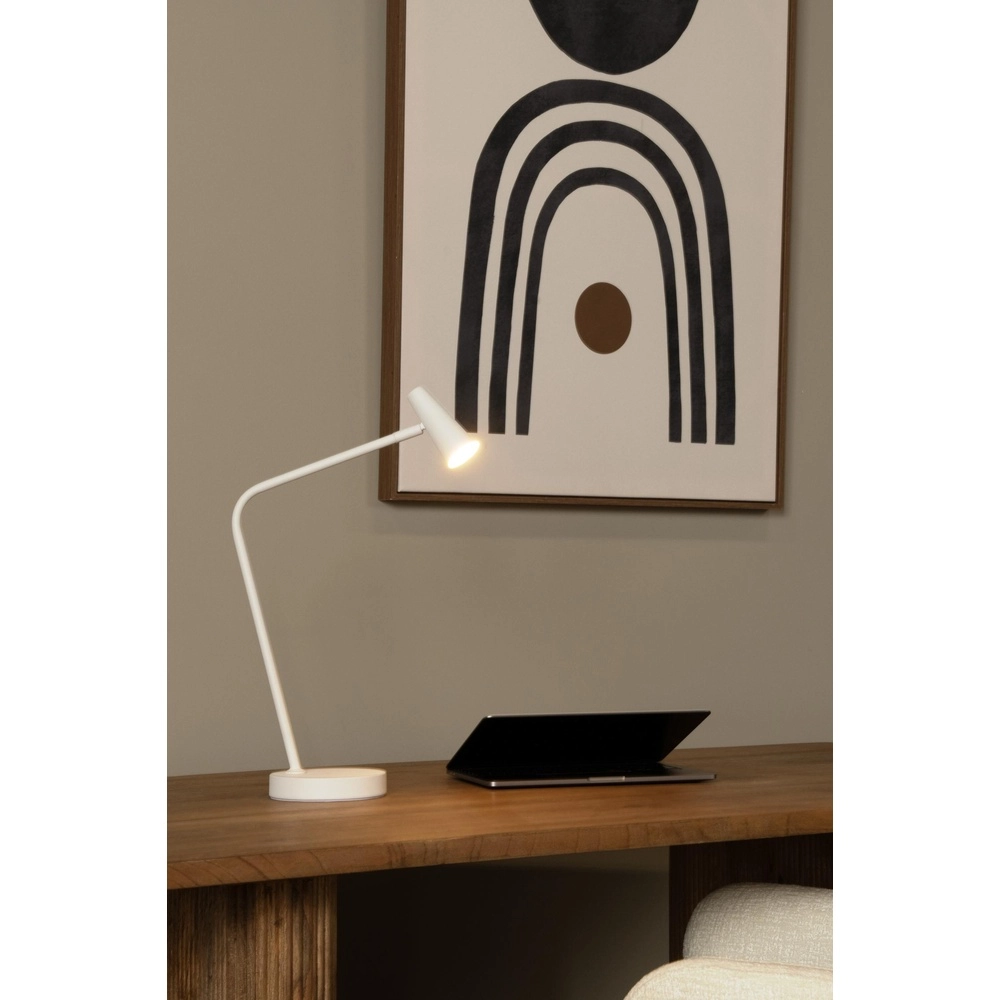 Wiederaufladbare Tischlampe Stirling Weiß Lucide 5411212361257