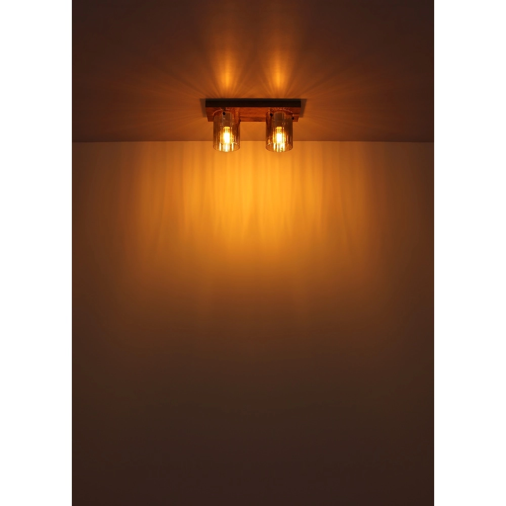 Deckenlampe Underwood Holz 2-Licht Globo 9007371481033