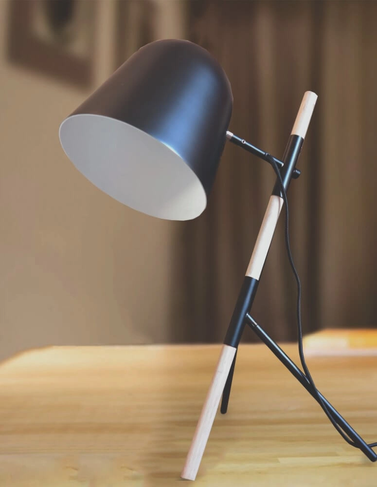 Land Tischlampe Sensa Stativ schwarz mit Holz Artdelight 8719831732562