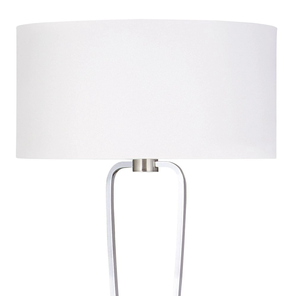 Tischlampe Lampenschirm Paris II grau mit weißem Lampenschirm Trio 4017807368390