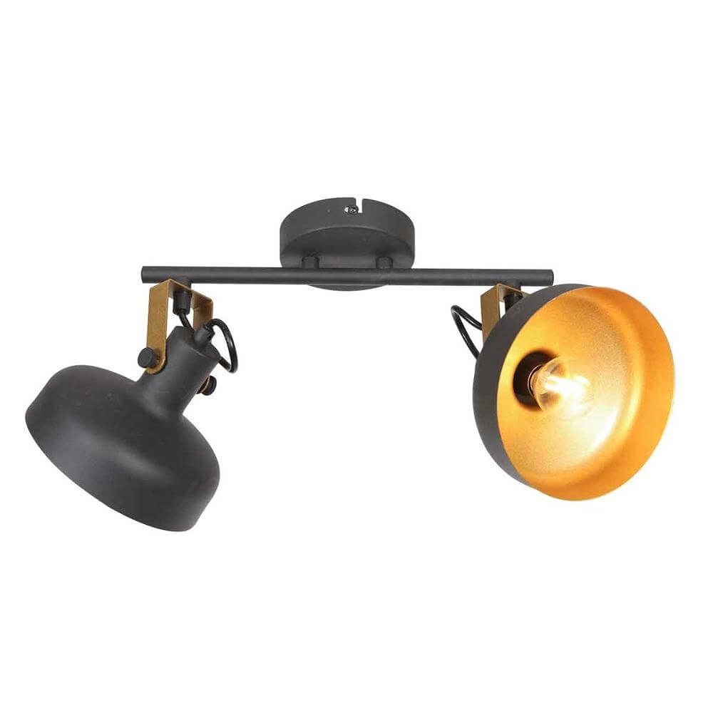 Deckenlampe Prato schwarz mit gold 2-flammig Steinhauer 8712746176384