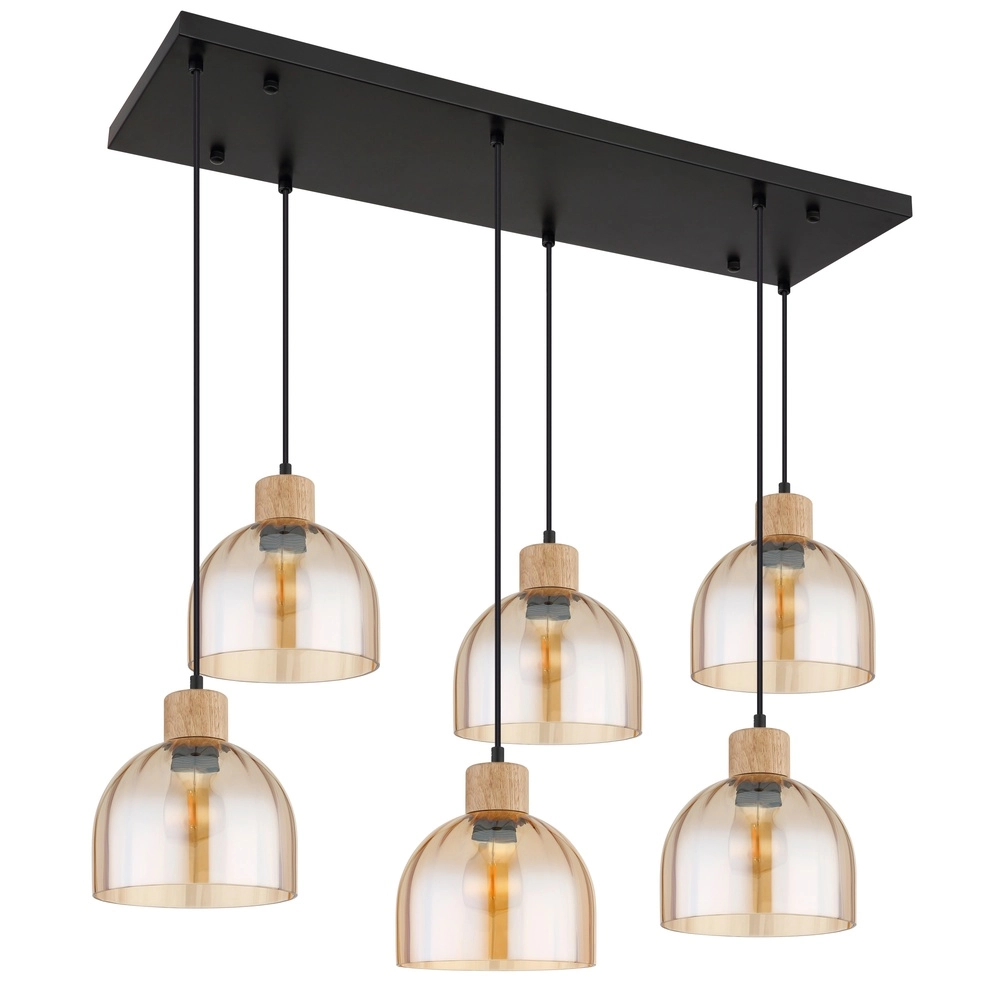 6-Licht Pendellampe Swanson Schwarz Globo 9007371586653