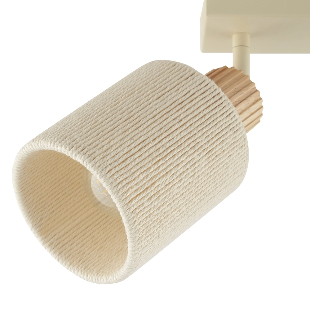 Deckenlampe Arlo Sandbraun mit Holz-2-Lichtern Brilliant 4004353477041