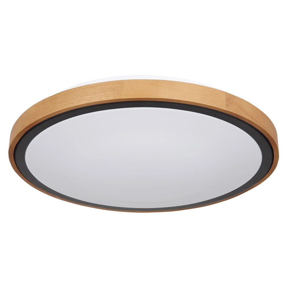 Deckenlampe Bruno Ø 43.7 schwarz mit Holz Globo 9007371436484