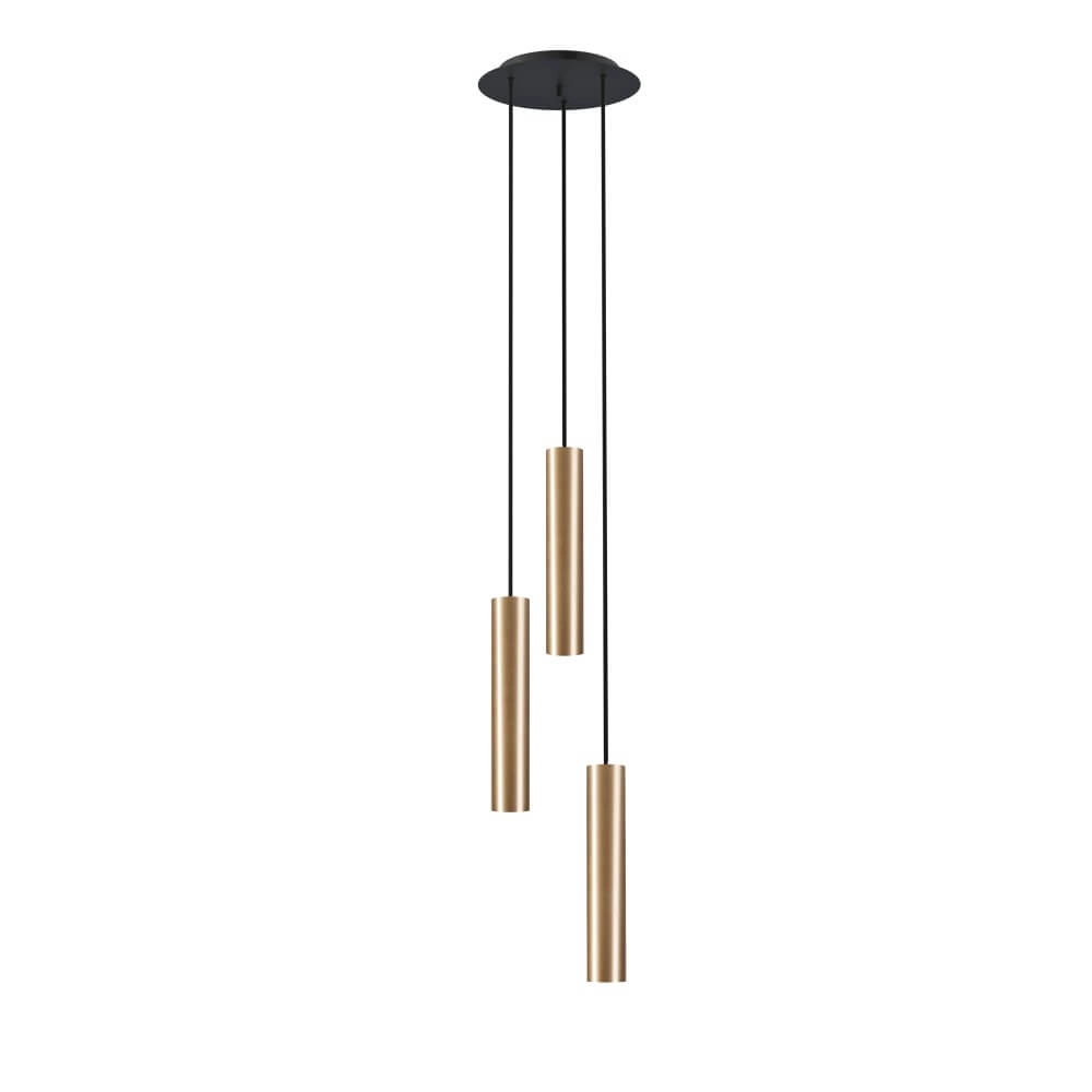 Hängelampe mit 3 Leuchten Baton Gold Lyora 5903139785594