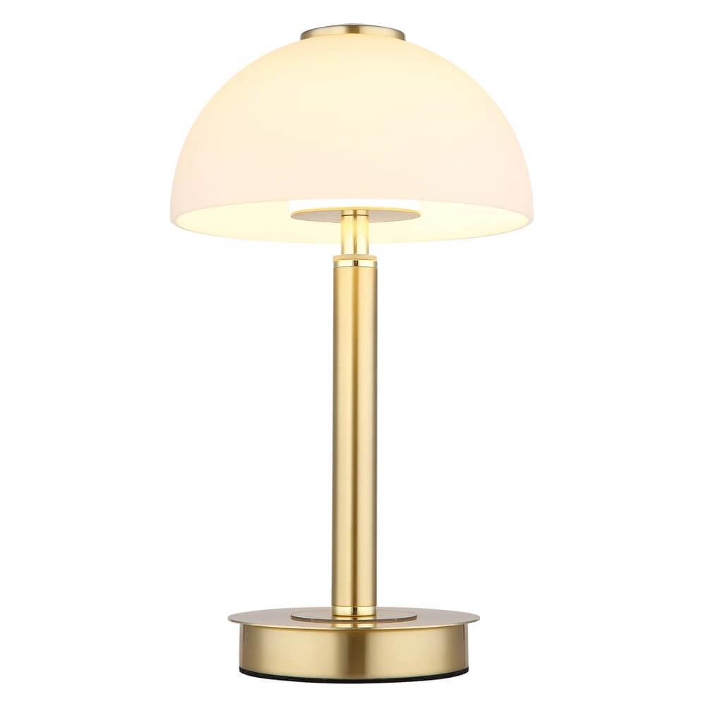 Tischlampe Uldin Gold mit weißem Glas Globo 9007371465729