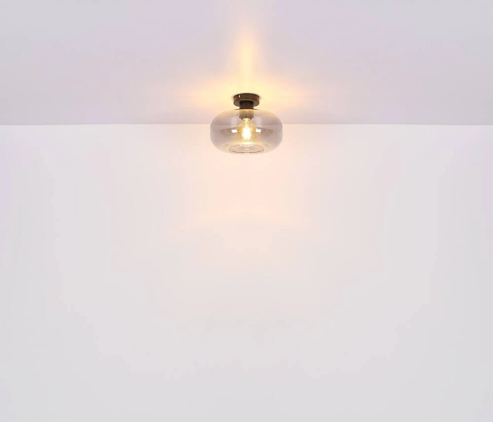 Schwarze Deckenlampe Giuseppe Rauchglas Globo 9007371432226