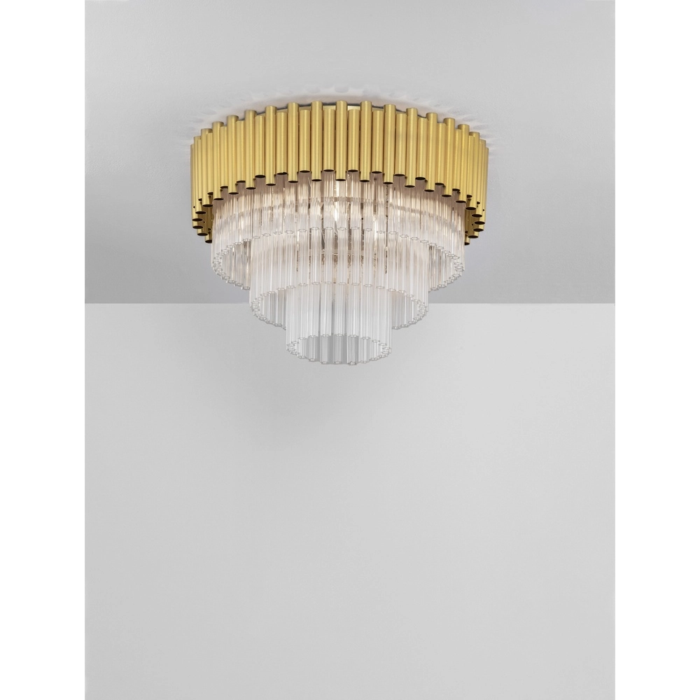 Deckenlampe Magnolia gold mit Kristall Ø 50cm