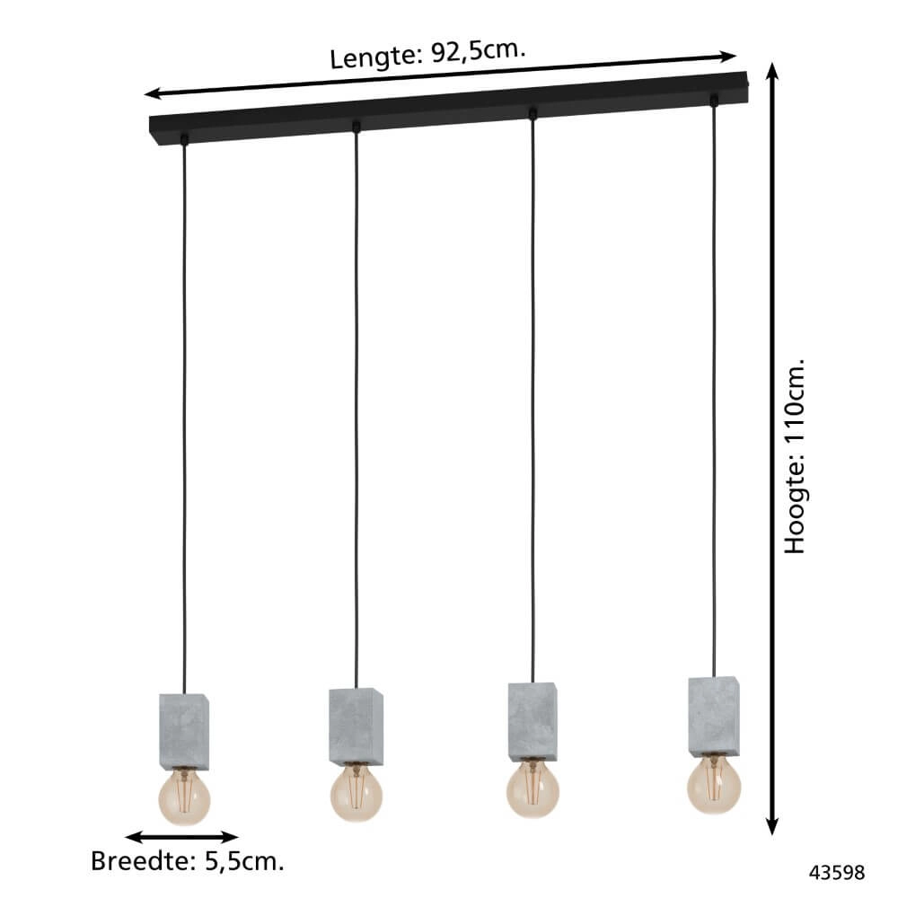 Esstischlampe in Betonoptik Prestwick 3 Eglo 9002759435981