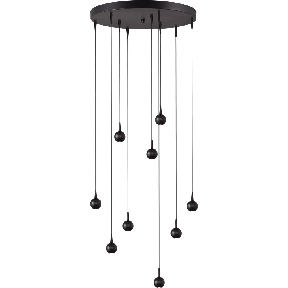 9-Licht Pendellampe Talana schwarz Ø 50cm DTW