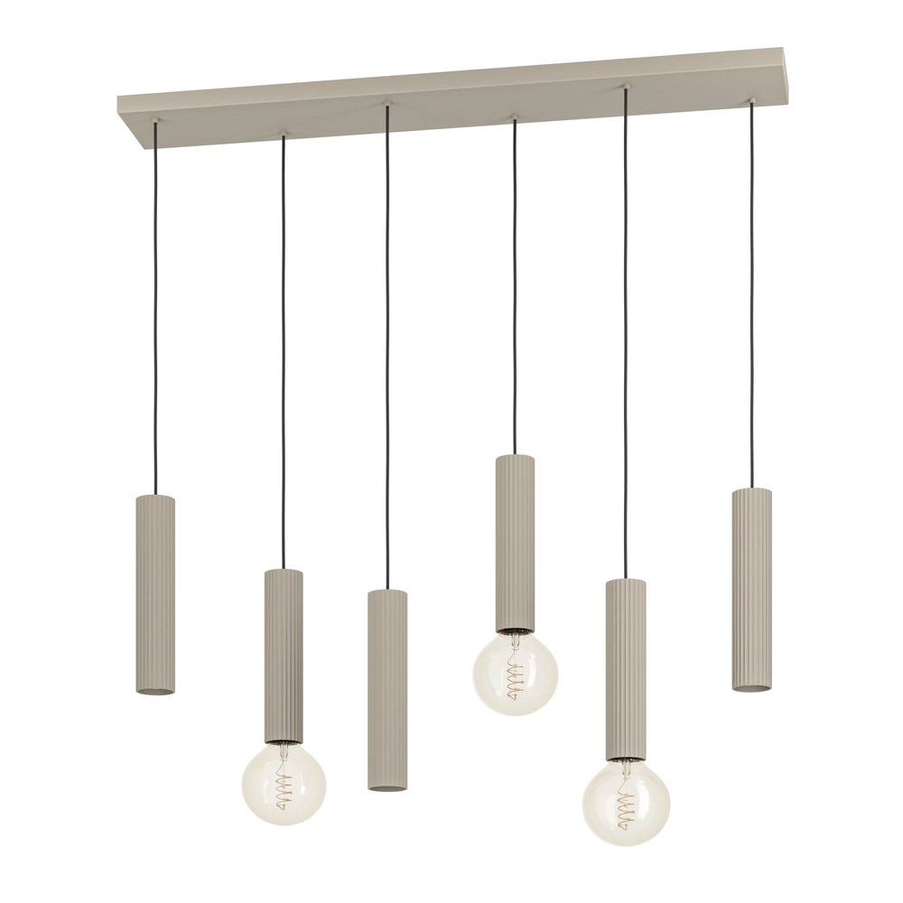 Design-Pendellampe Fariolo 6-helles sandbraunes geradeaus Eglo 9008606391646