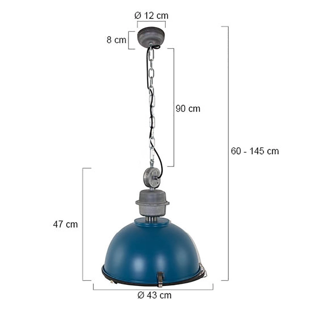 Pendelleuchte Bikkel blau mit Metallgrau Steinhauer 8712746105162