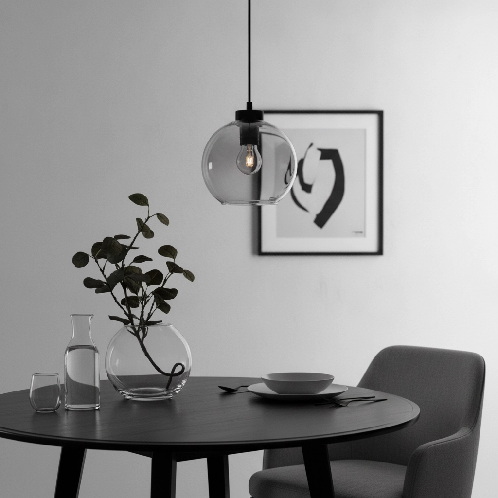 Pendelleuchte Palmer Single schwarz mit Rauchglas