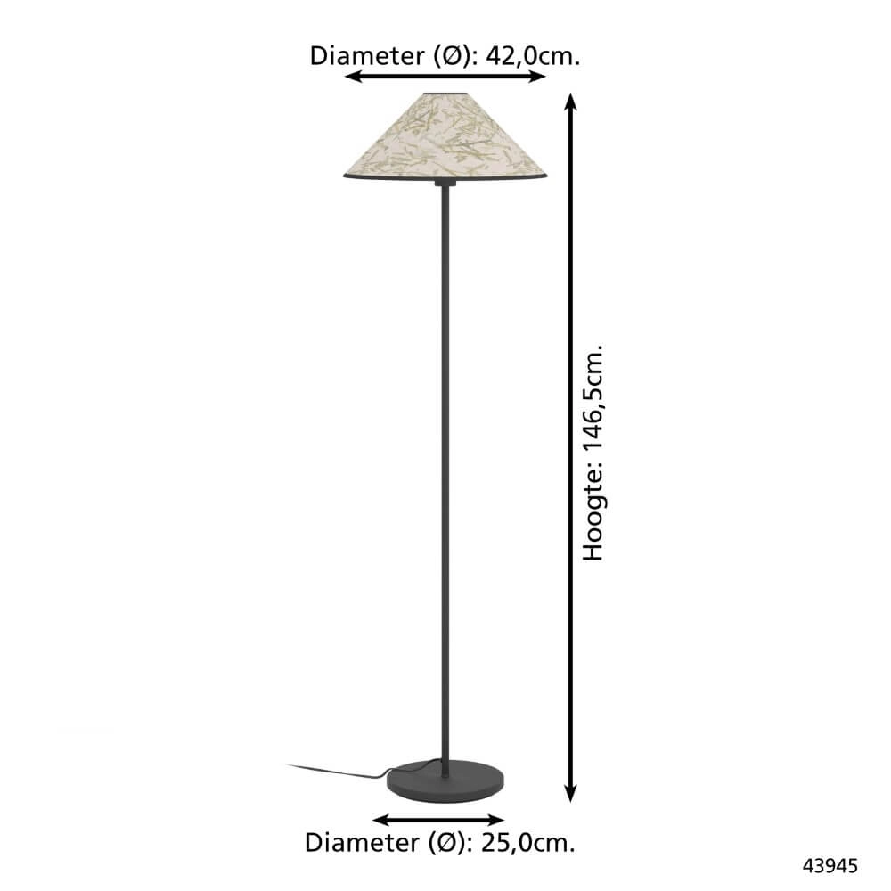 Natürliche Stehlampe Oxpark Ø 42cm Eglo 9002759439453