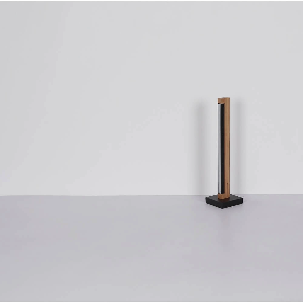 Design-Tischleuchte Starla schwarz mit Holz 48cm Globo 9007371459292