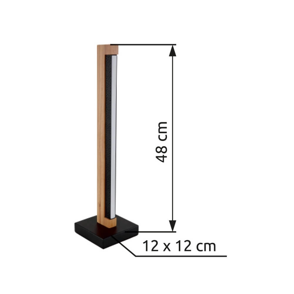 Design-Tischleuchte Starla schwarz mit Holz 48cm Globo 9007371459292