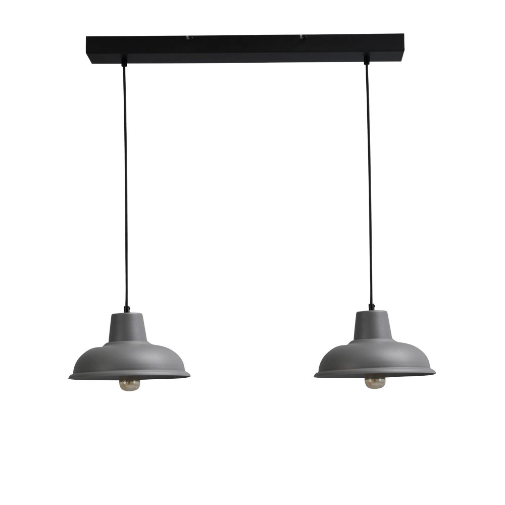 Esszimmerlampe Di panna Industria 2x26 2 Lichtgrau mit schwarz