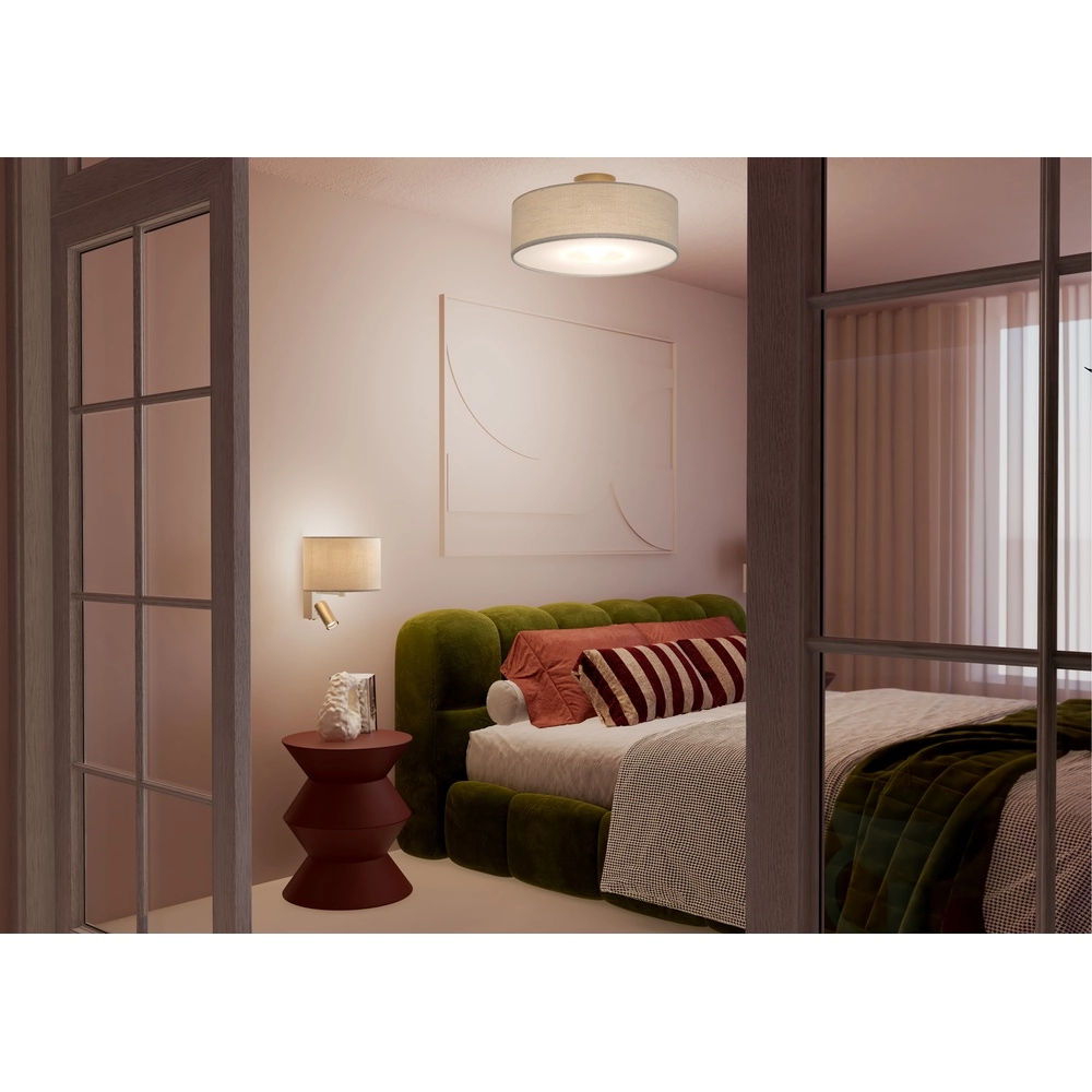 Cremefarbene Wandlampe Santana mit Tischlampenschirm Lyora 5903139116541
