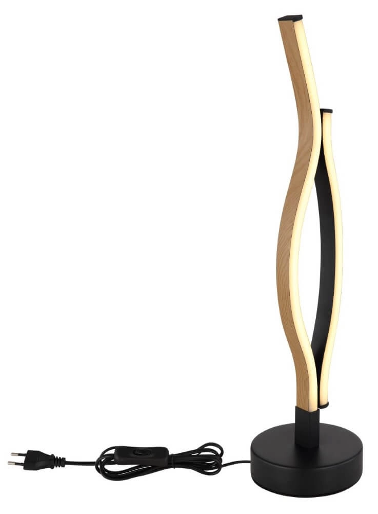 Tischlampe Geronimo schwarz mit Holz Globo 9007371448050