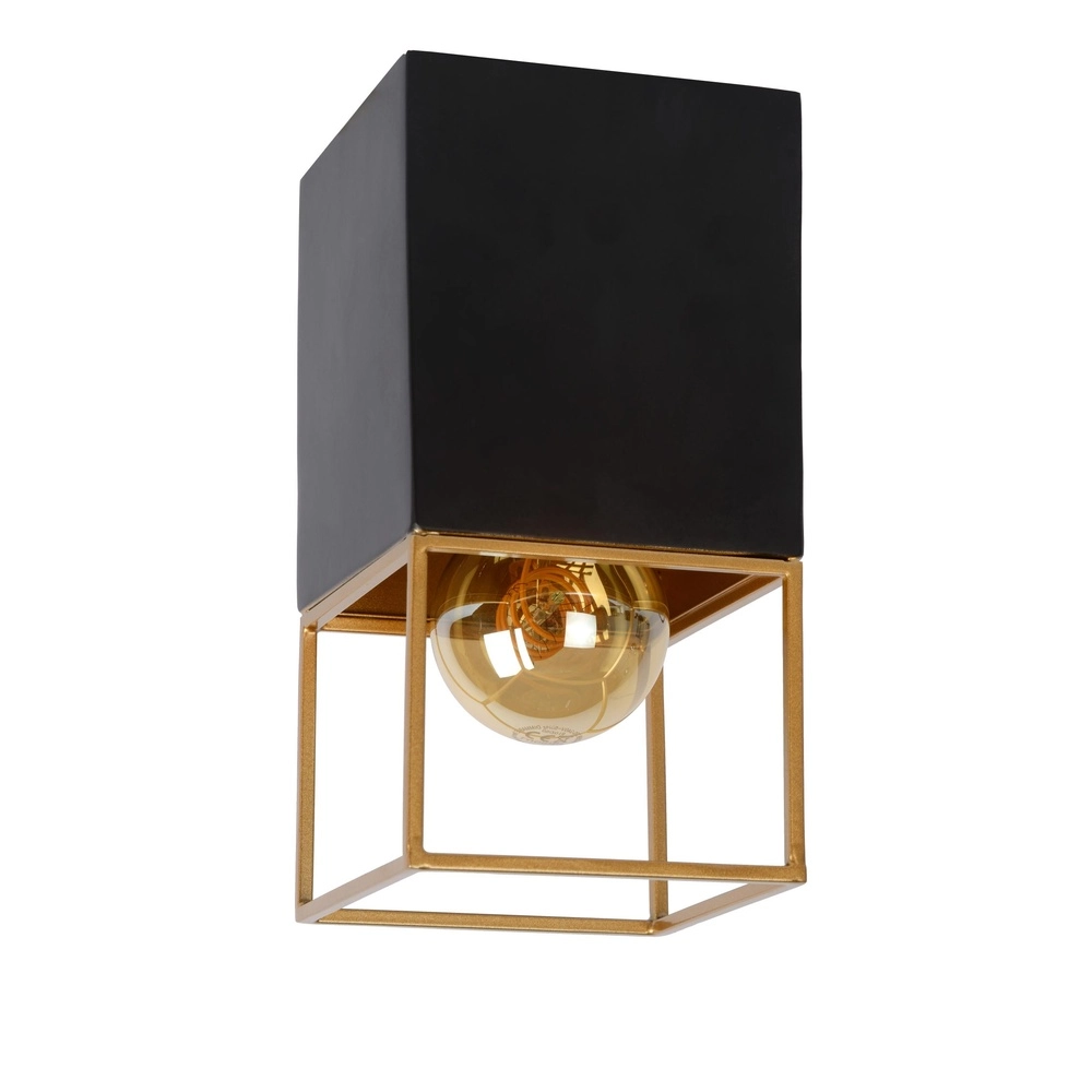 Elegante Deckenlampe Rixt Einzelschwarz mit Gold