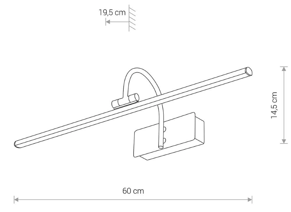 Klassische Bilderlampe Giotto Led 60 cm LED Lyora 5903139817097