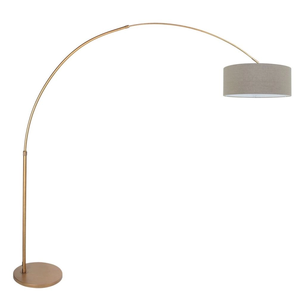 Goldener Bogenlampe Sparkled Light mit grauer Kapuze