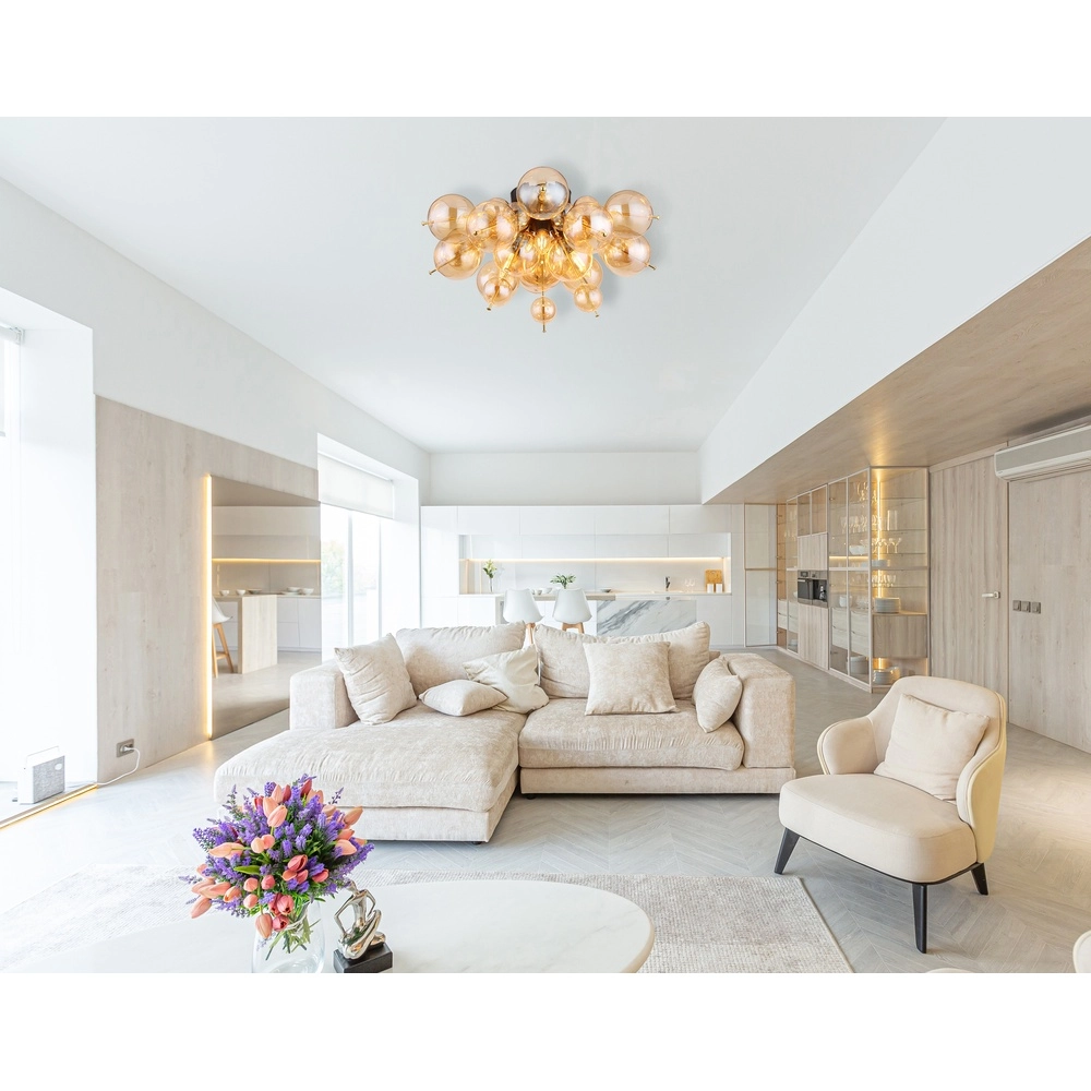 Einzigartige Deckenlampe Udo Bernsteinglas Globo 9007371446636