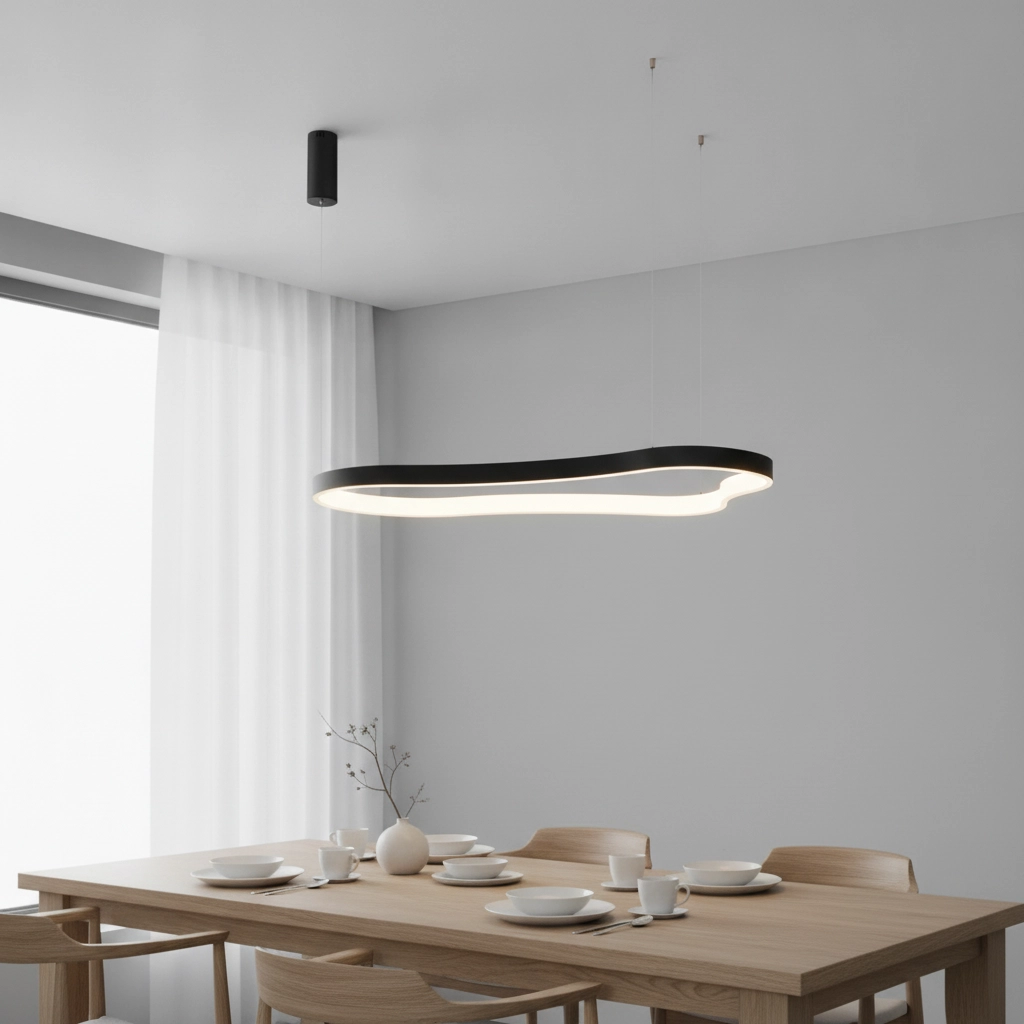 Pendelleuchte in natürlicher Form Dussa schwarz 120cm