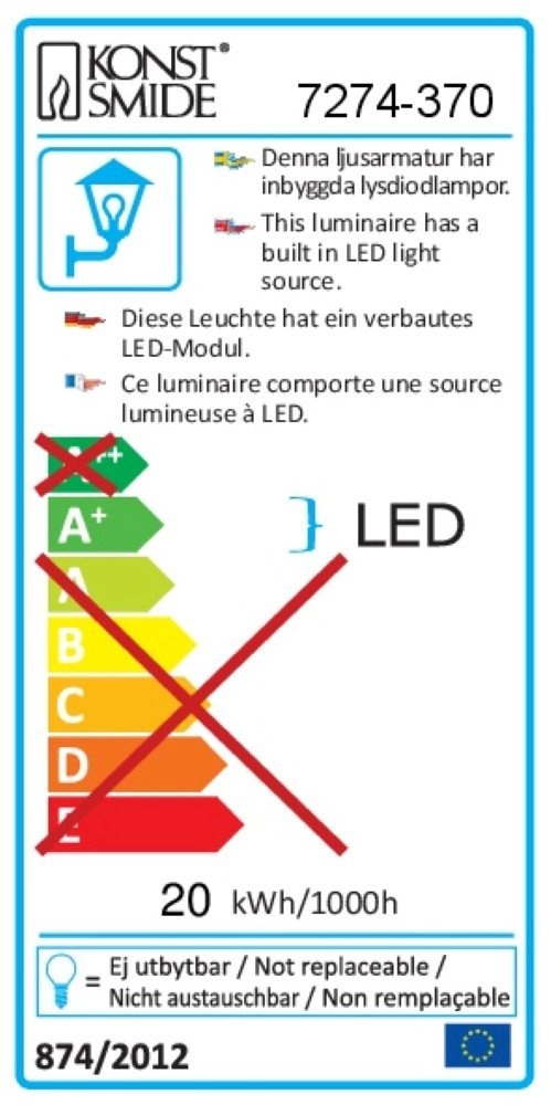 LED Gartenlampe Asti LED KonstSmide 7318307274370