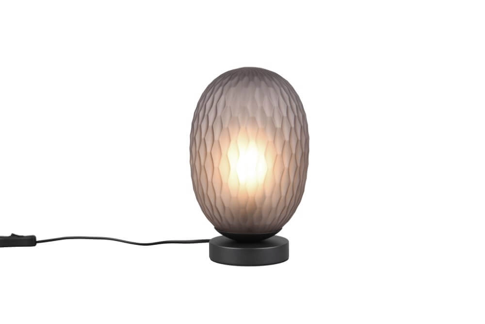 Tischlampe Facette mit geripptem Rauchglas Trio 4017807616859