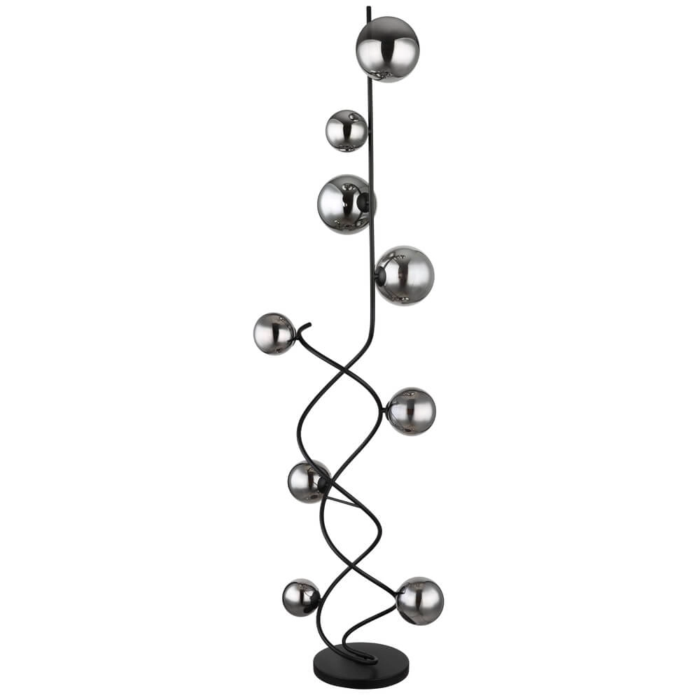 Schwarze Stehleuchte Riha 9-flammig Globo 9007371445806