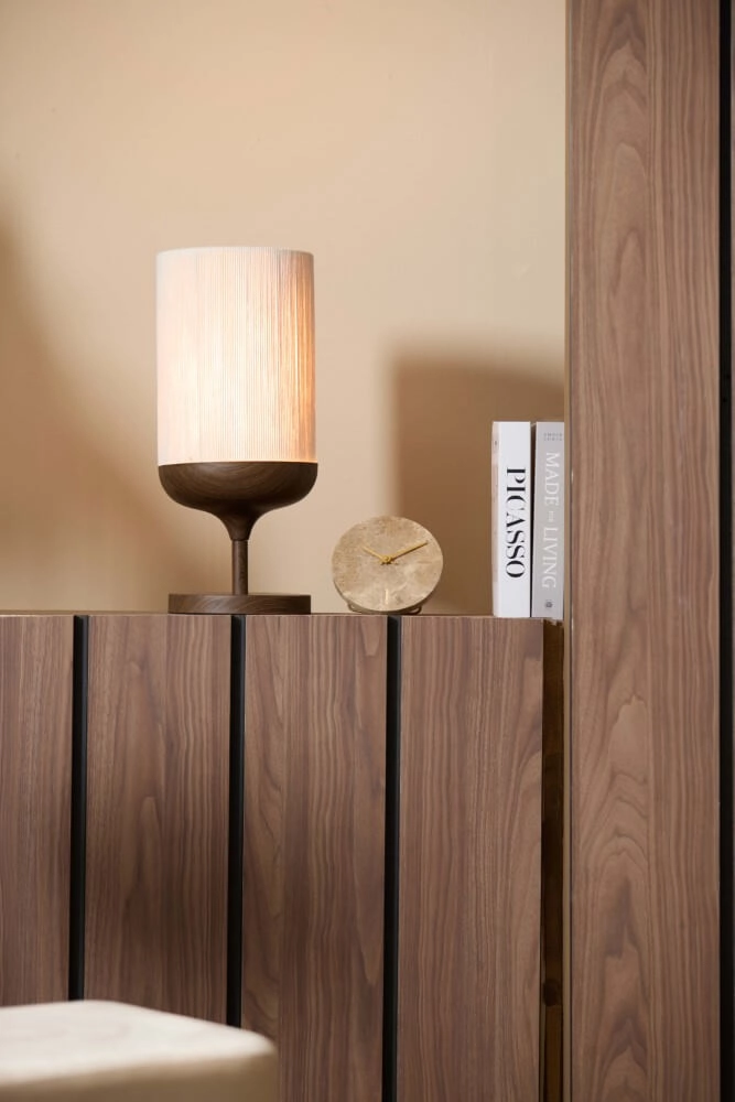 Tischlampe Dania dunkler Holzdruck Light & Living 8717807759599