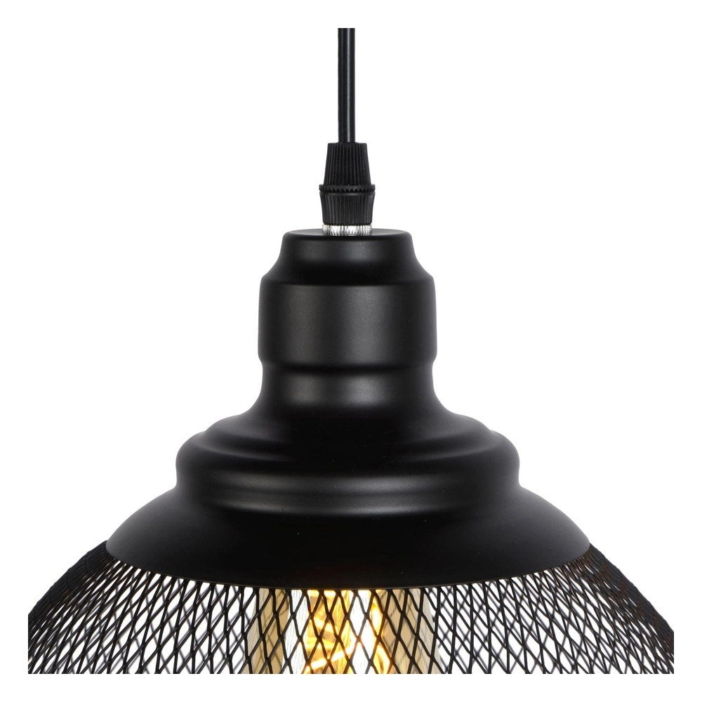 Netz-Pendellampe Mesh Ø 22 cm schwarz Lucide 5411212430380