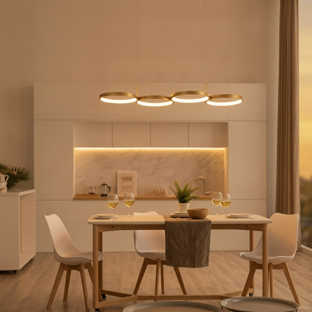 Moderne Pendelleuchte Magnus gold 84cm